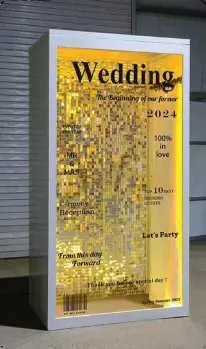 Illuminated wedding magazine cover prop